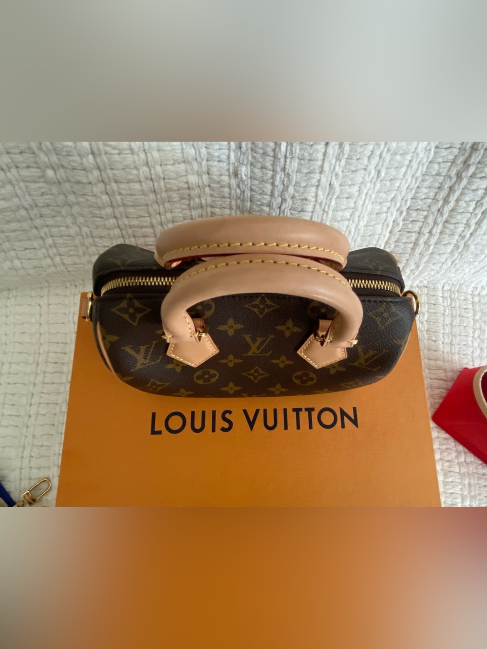 Louis Vuitton Speedy 20 Monogram Canvas Crossbody Bag Vachetta Strap Insert Box - Picture 13 of 16